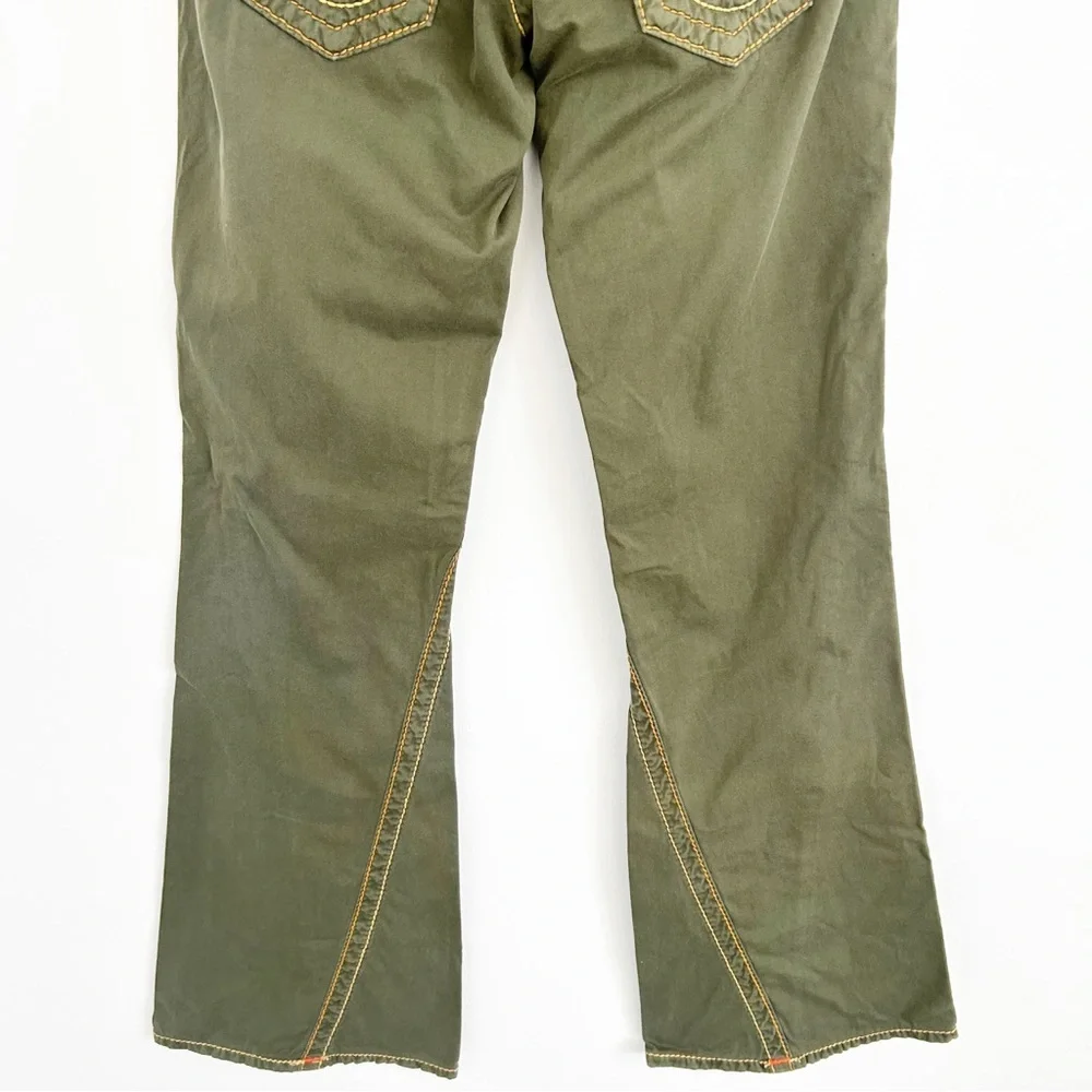Vintage Y2K True Religion Green Low Rise Bootcut Cotton Pants Size 26 - Picture 8 of 10
